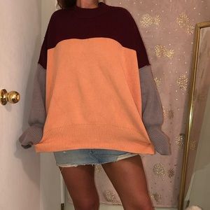 Free People Easy Street Color Block Sweater